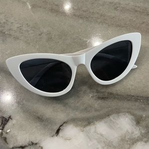 White bridal cat eye sunglasses - never worn!